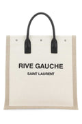 Saint Laurent Men Two-Tone Canvas Rive Gauche Shopping Bag