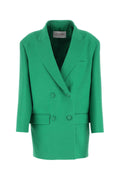 Valentino Garavani Women Green Crepe Couture Oversize Blazer