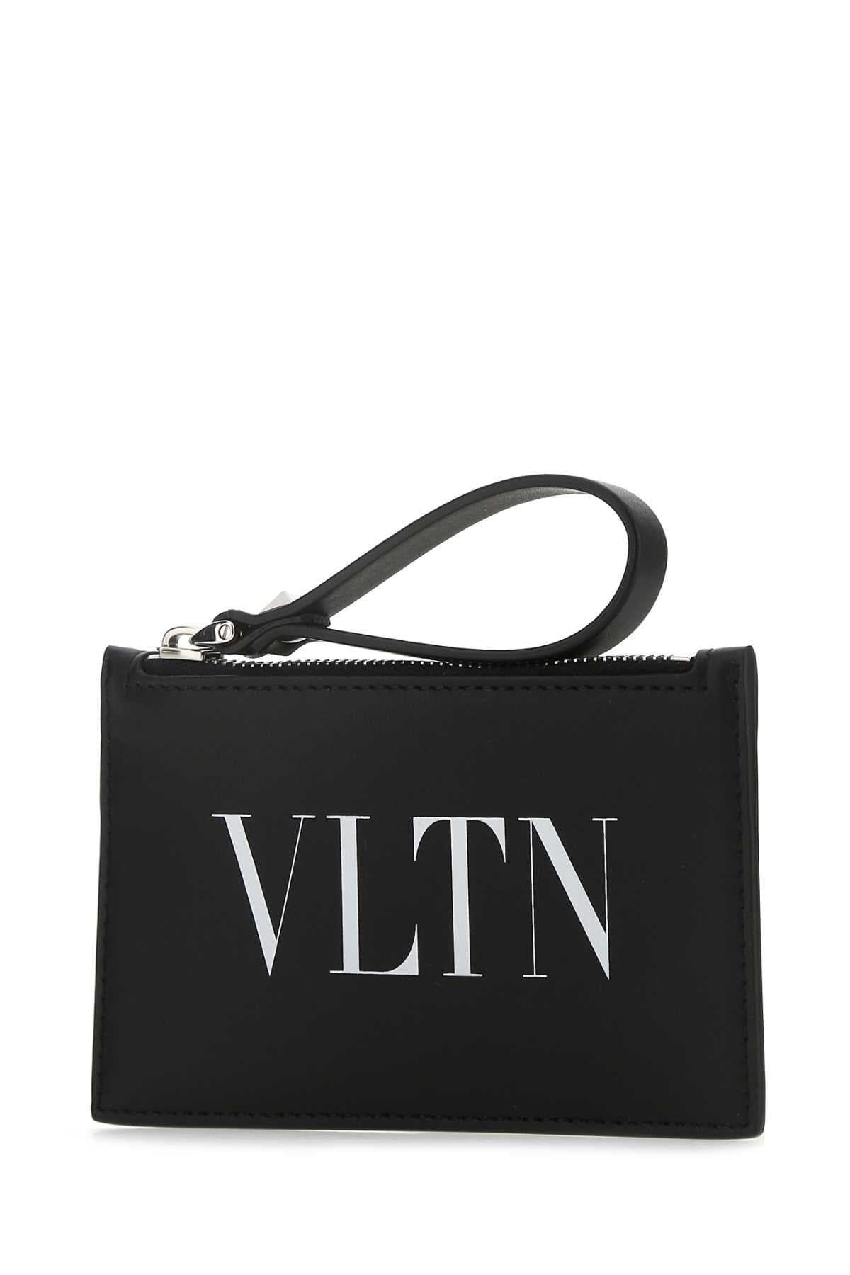 Valentino Garavani Men Black Leather Card Holder