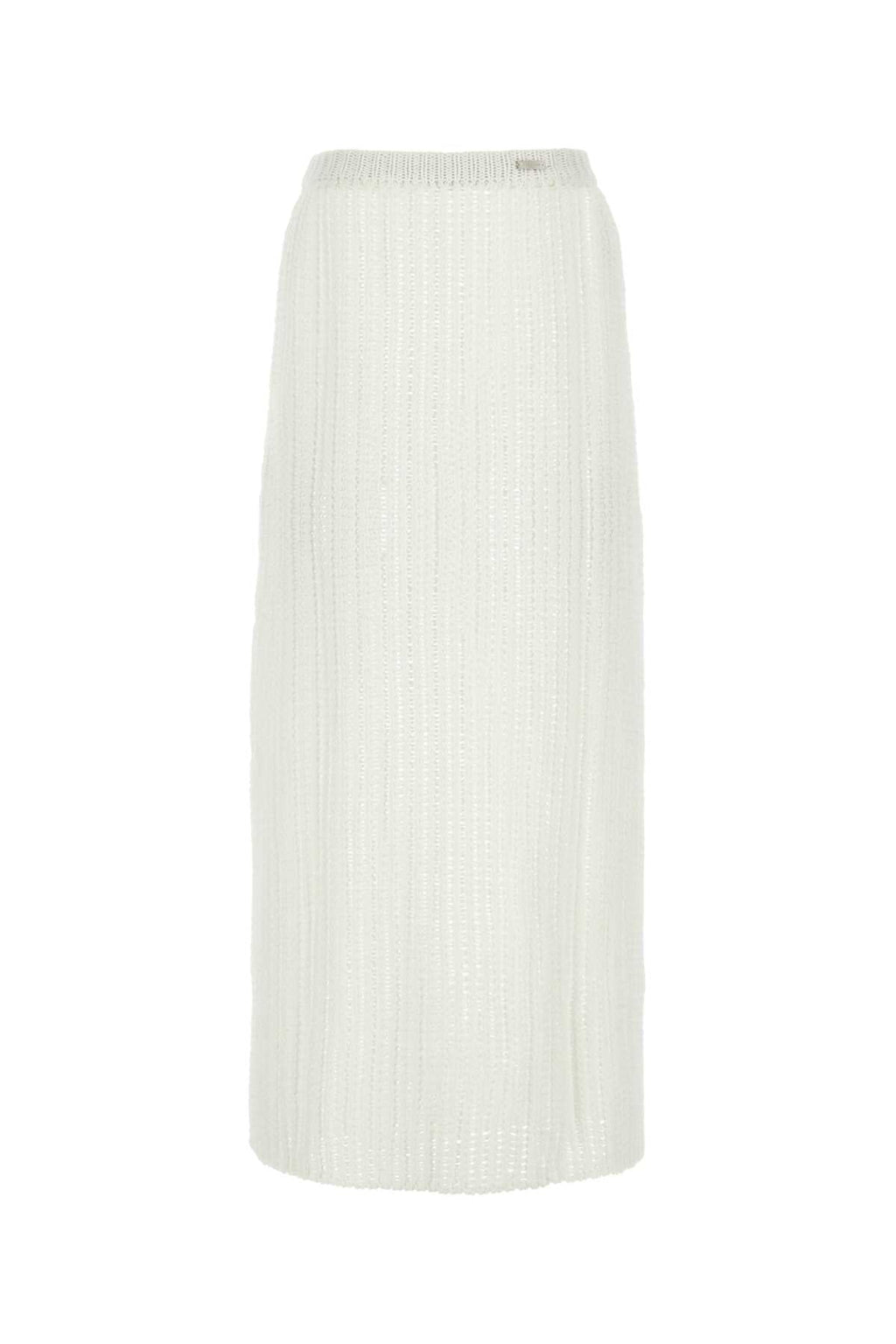 Salvatore Ferragamo Women White Cotton Skirt