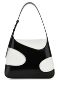 Salvatore Ferragamo Women Two-Tone Leather And Canvas Cut Out L Shoulder Bag