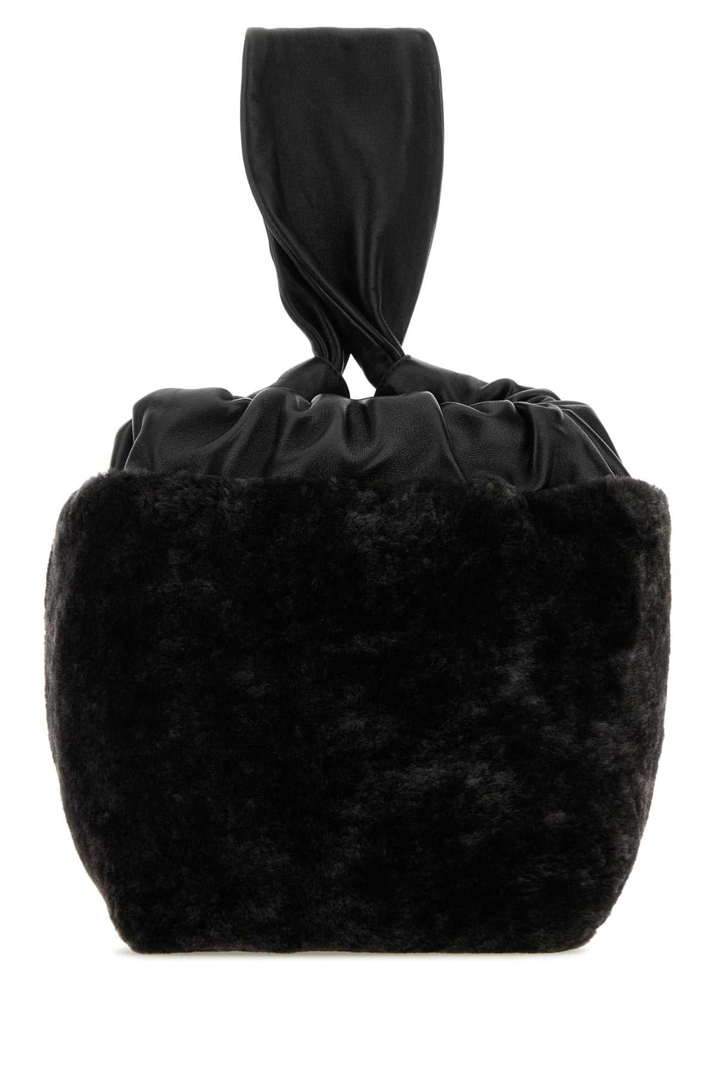 Jil Sander Women Black Shearling Clutch