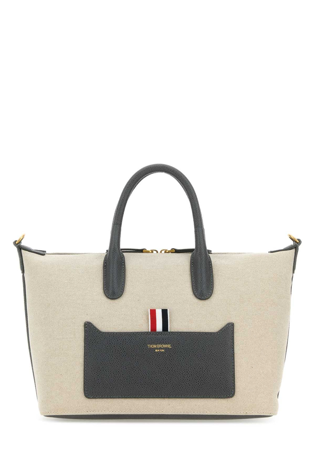 Thom Browne Women Sand Canvas Duffle Small Handbag
