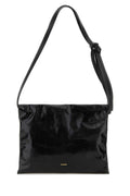 Jil Sander Women Black Leather Cushion Crossbody Bag