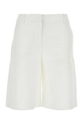 Valentino Garavani Women White Cotton Blend Shorts