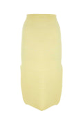 Bottega Veneta Women Yellow Stretch Cotton Blend Skirt