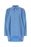 Bottega Veneta Women Light Blue Cotton Blend Oversize Shirt