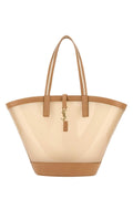 Saint Laurent Women Two-Tone Vinyl And Leather Panier Shopping Bag