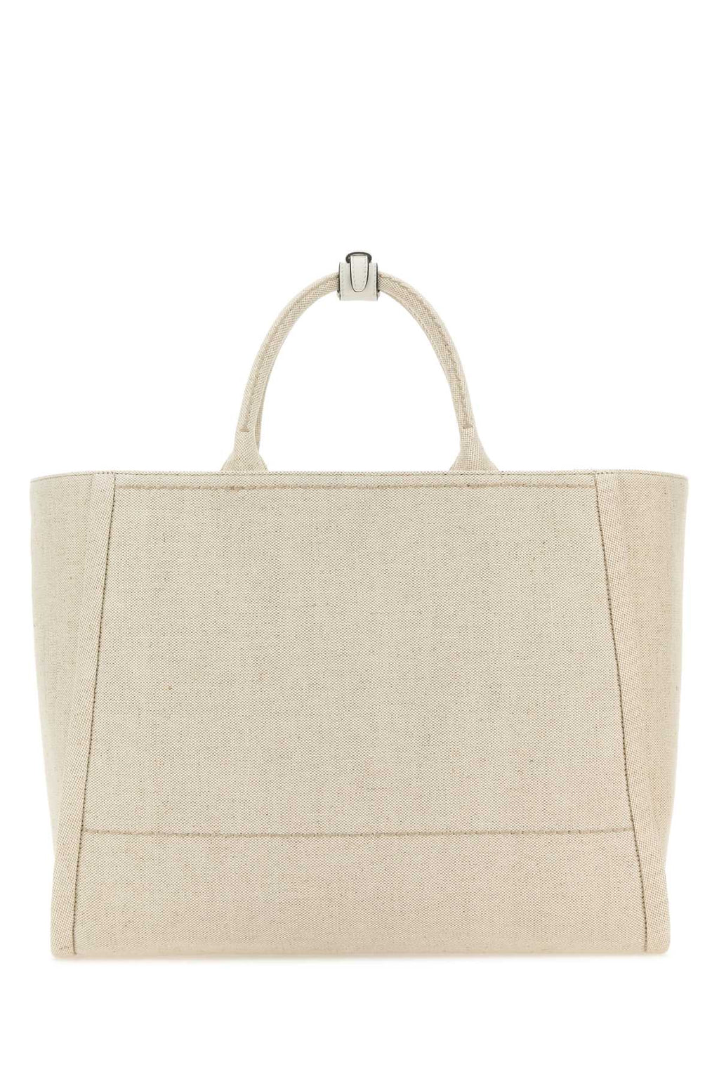 Prada Women Sand Canvas Shopping Bag
