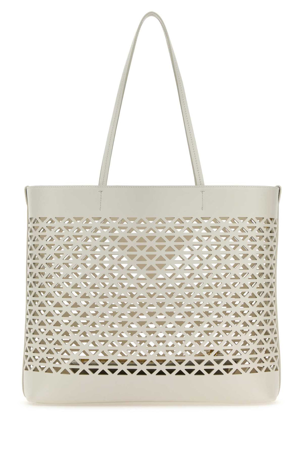 Prada Women White Leather Shopping Bag