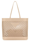 Prada Women Sand Leather Shopping Bag