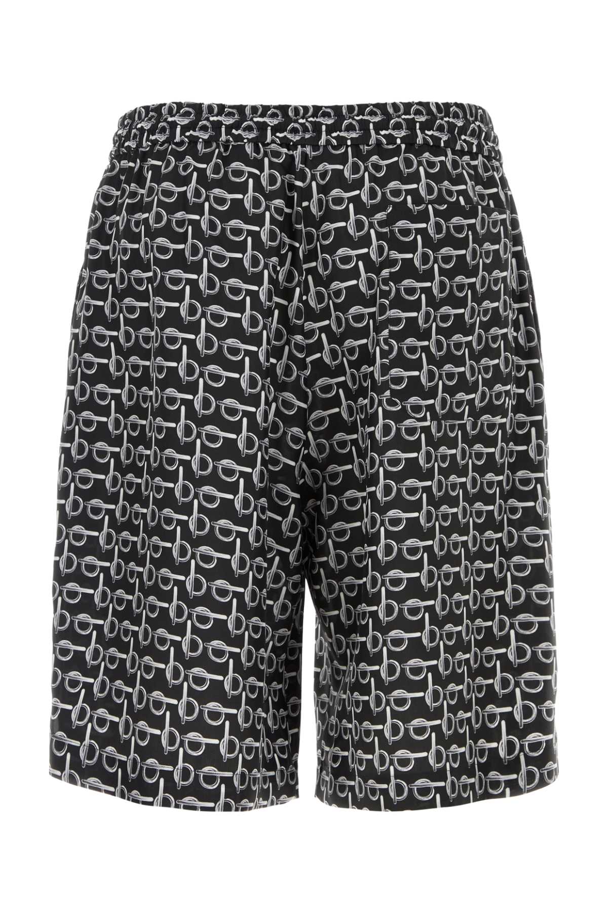 Burberry Men Printed Silk Bermuda Shorts