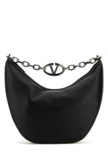Valentino Garavani Men Black Leather Hobo Vlogo Moon Shoulder Bag