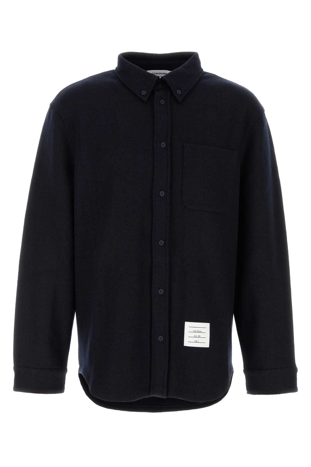 Thom Browne Men Midnight Blue Cotton Blend Oversize Shirt