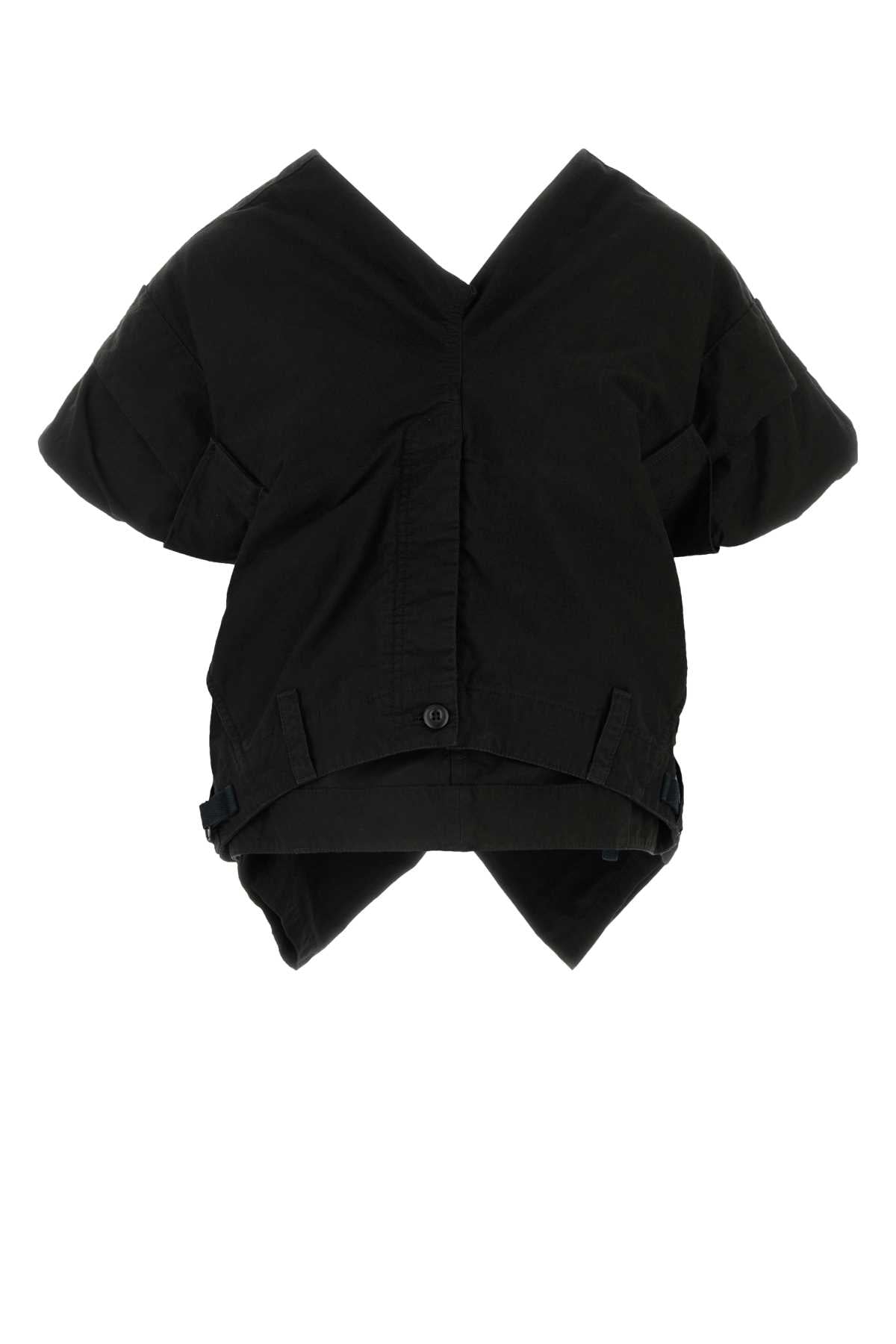 Balenciaga Women Black Cotton Blend Top