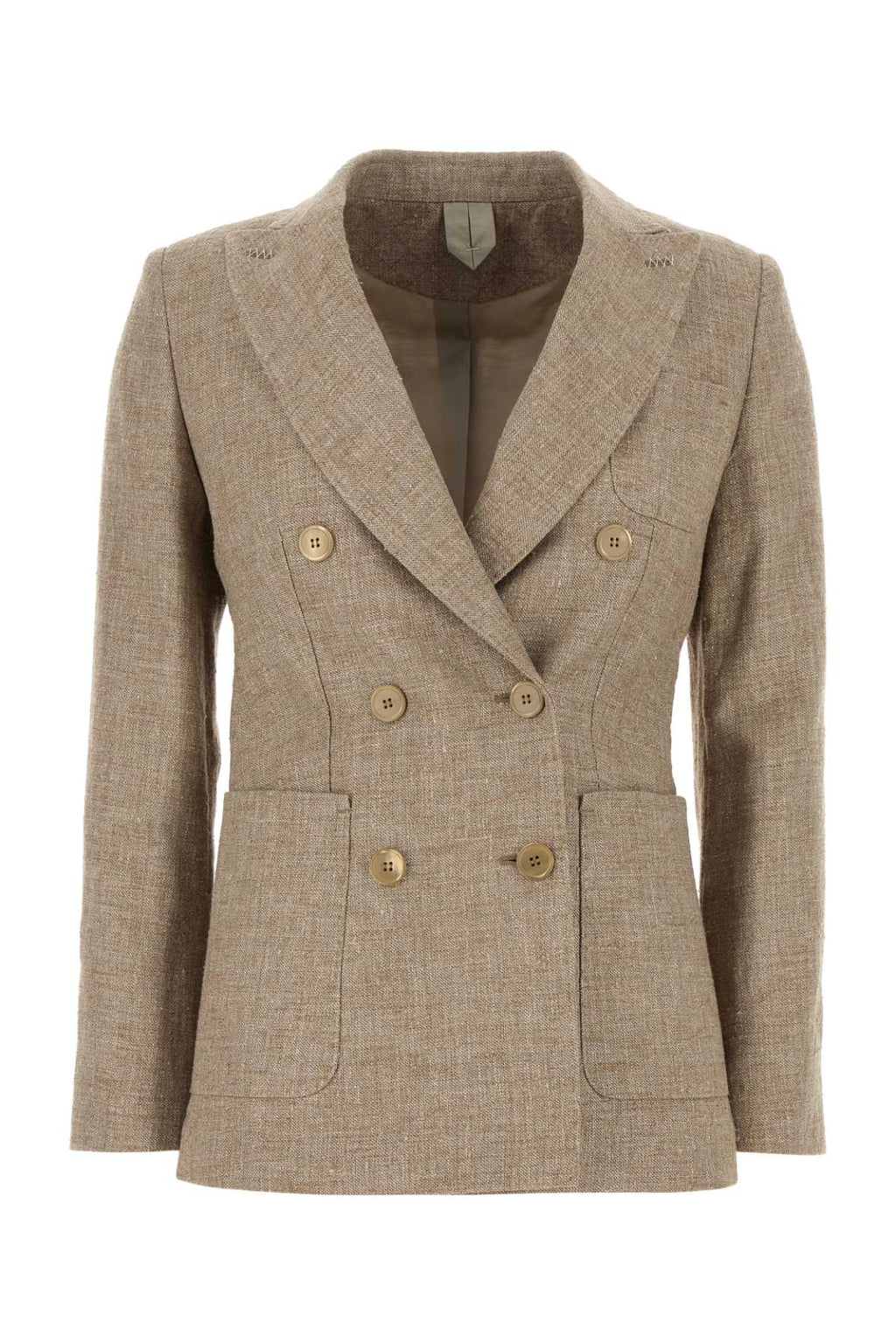 Max Mara Women Cappuccino Linen Blend Targa Blazer