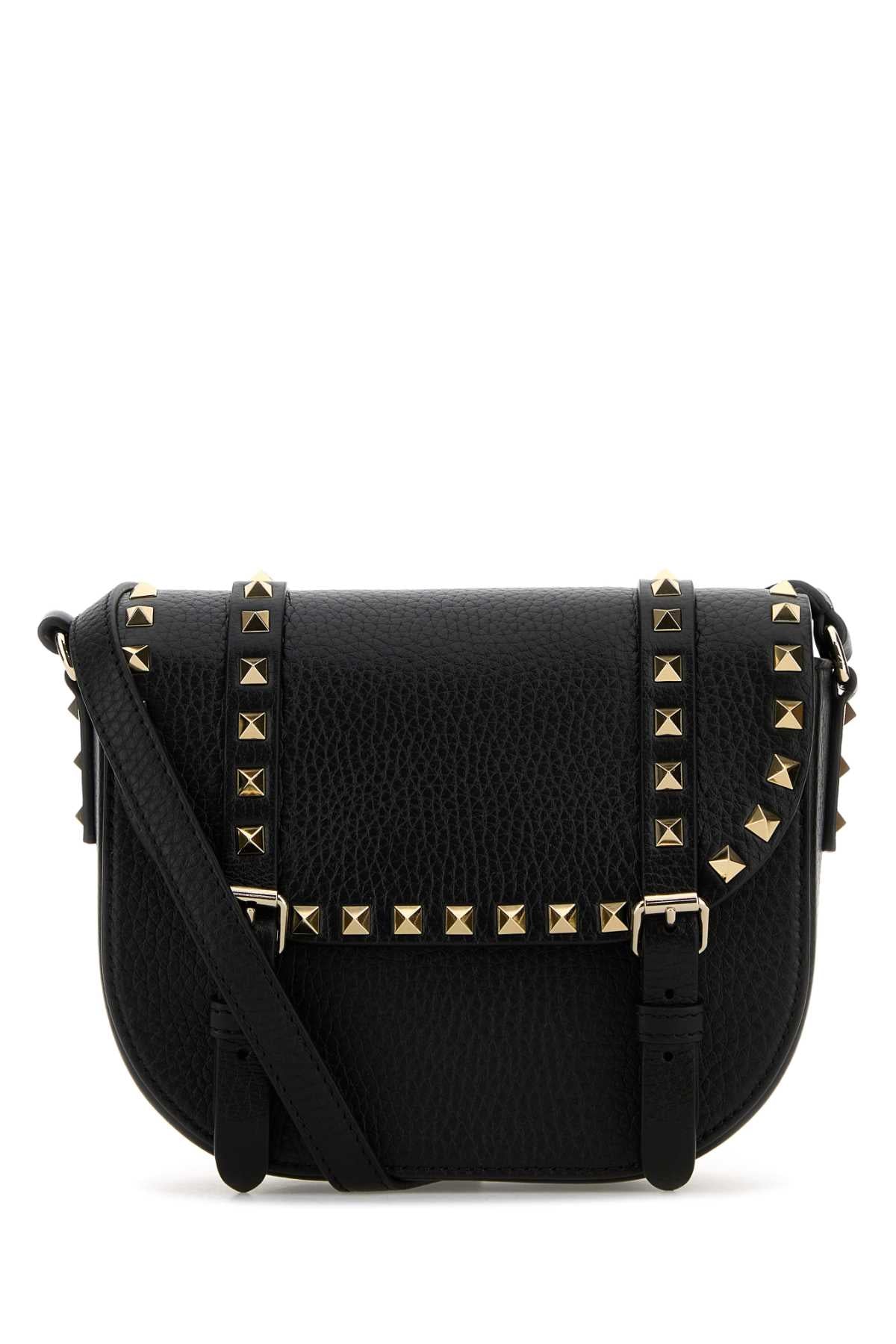 Valentino Garavani Women Black Leather Rockstud Crossbody Bag