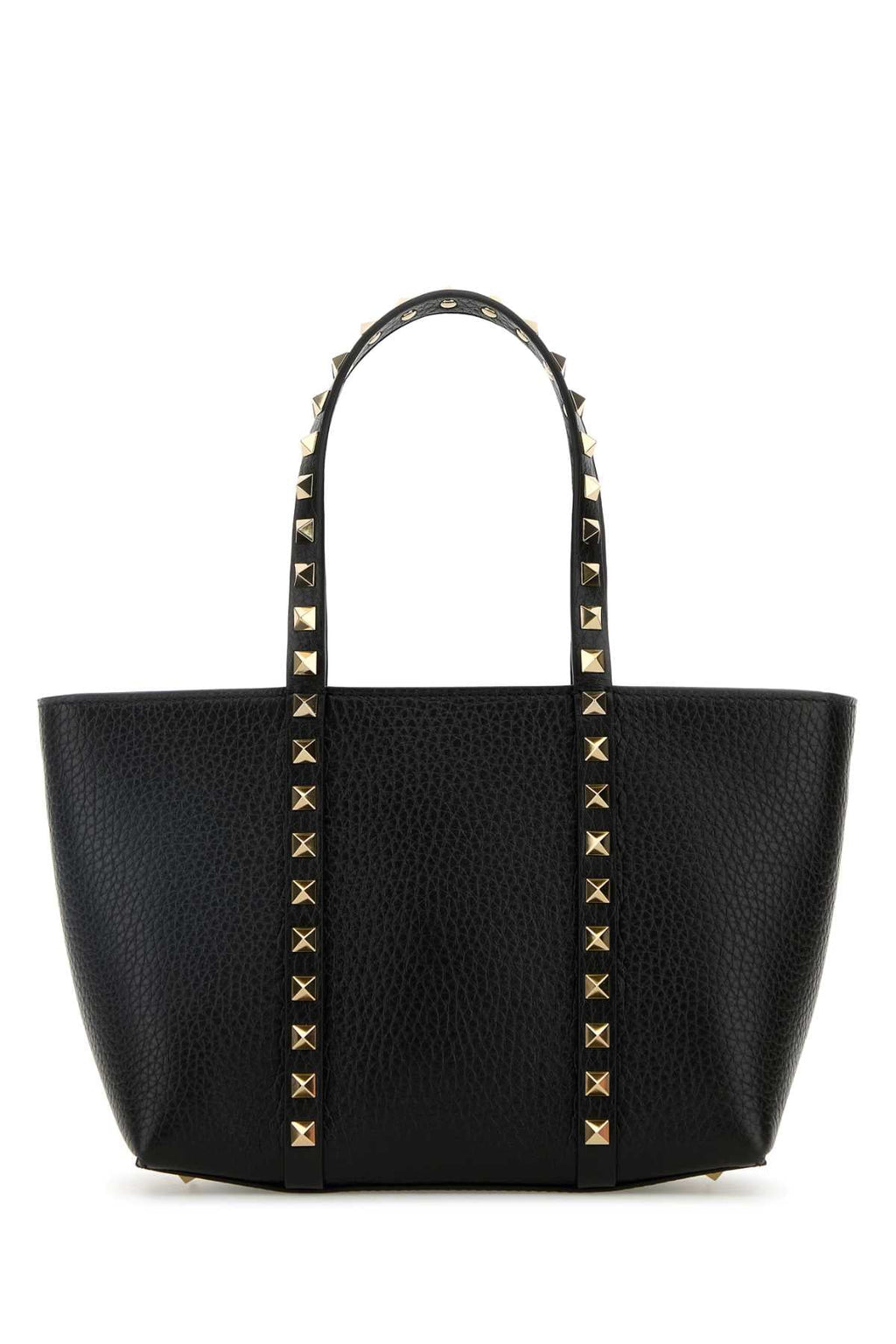 Valentino Garavani Women Black Leather Medium Rockstud Handbag