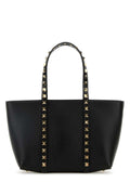 Valentino Garavani Women Black Leather Medium Rockstud Handbag
