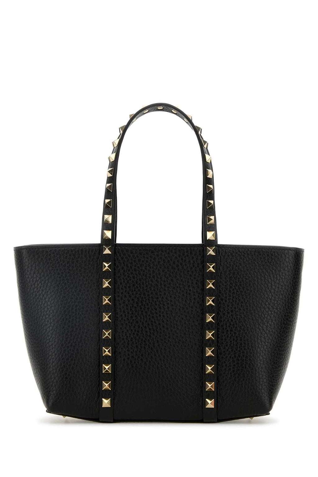 Valentino Garavani Women Black Leather Medium Rockstud Handbag