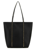 Valentino Garavani Women Black Leather Rockstud Shopping Bag