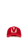 Valentino Garavani Women Red Cotton Baseball Cap