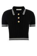Alessandra Rich Women Black Cotton Polo Shirt