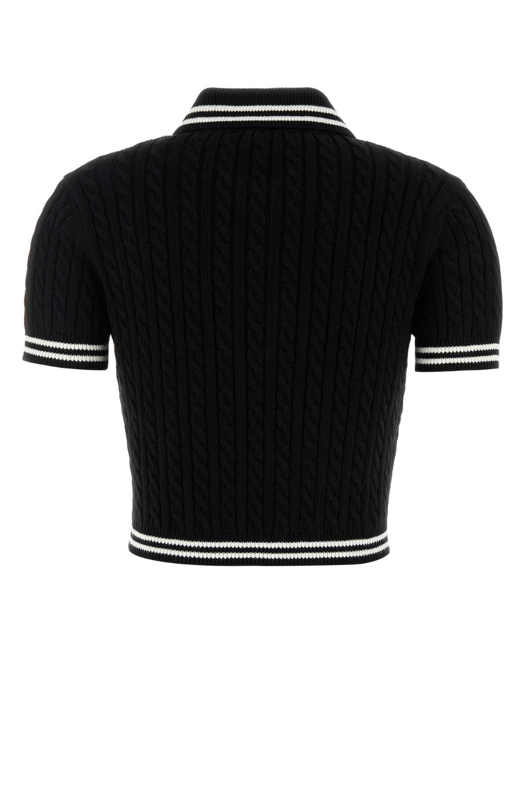 Alessandra Rich Women Black Cotton Polo Shirt