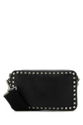 Valentino Garavani Men Black Leather Rockstud Crossbody Bag