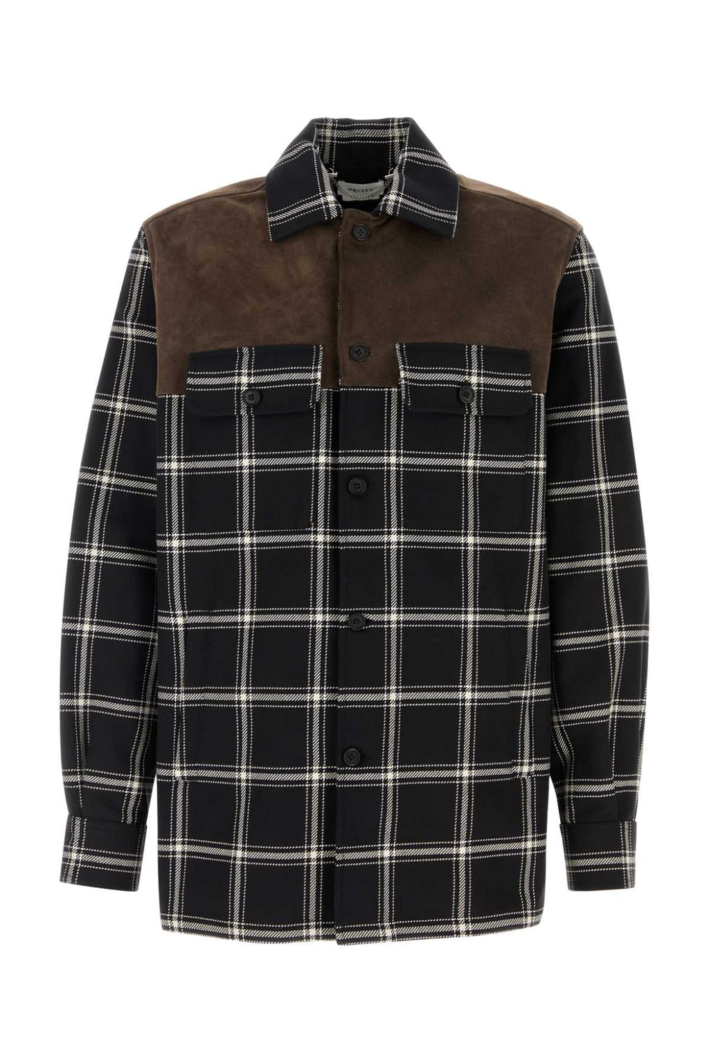 Alexander Mcqueen Men Embroidered Cotton Shirt