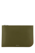 Alexander Mcqueen Men Olive Green Leather Large Sling Pouch