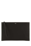 Fendi Men Dark Brown Leather Clutch