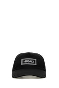 Versace Men Black Cotton Baseball Cap