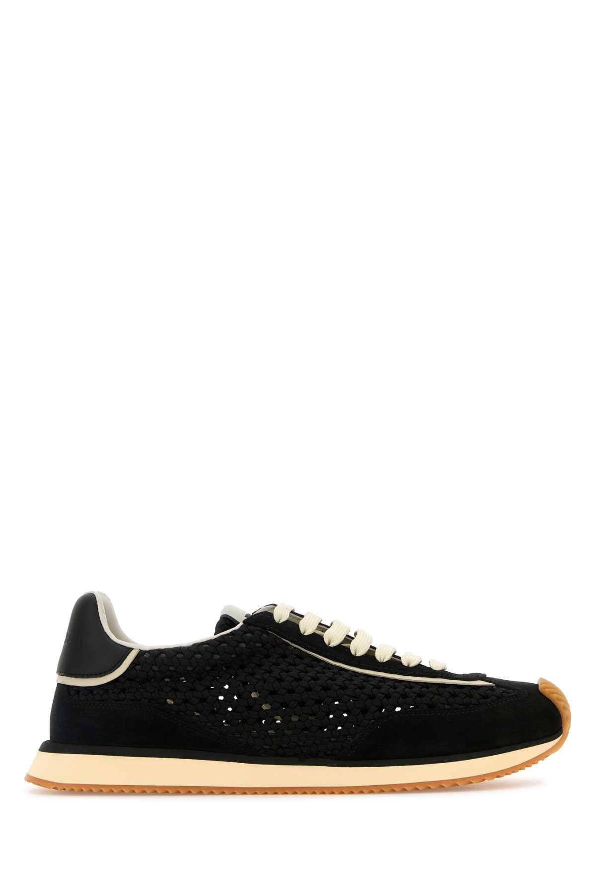 Dolce & Gabbana Men Black Fabric Dg Cushion Sneakers