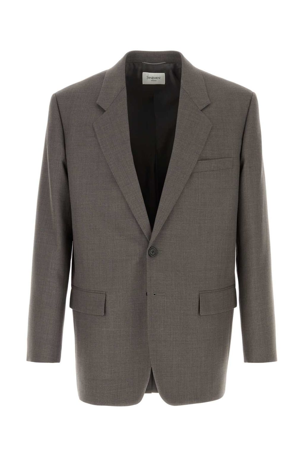 Saint Laurent Men Grey Wool Blazer