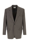 Saint Laurent Men Grey Wool Blazer