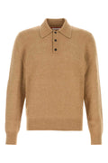 Salvatore Ferragamo Men Stretch Camel Blend Polo Shirt