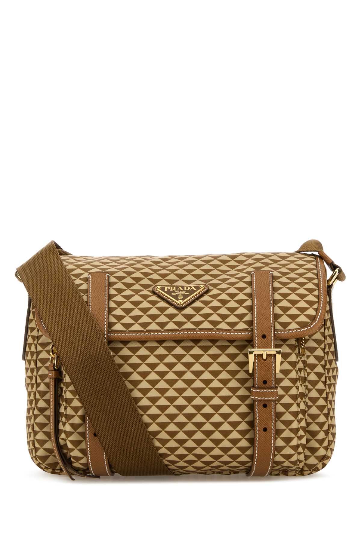 Prada Women Printed Re-Nylon Crossbody Bag