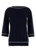 Gucci Women Navy Blue Wool Oversize Sweater
