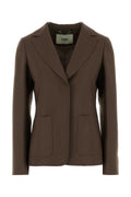 Fendi Women Mud Wool Blend Blazer