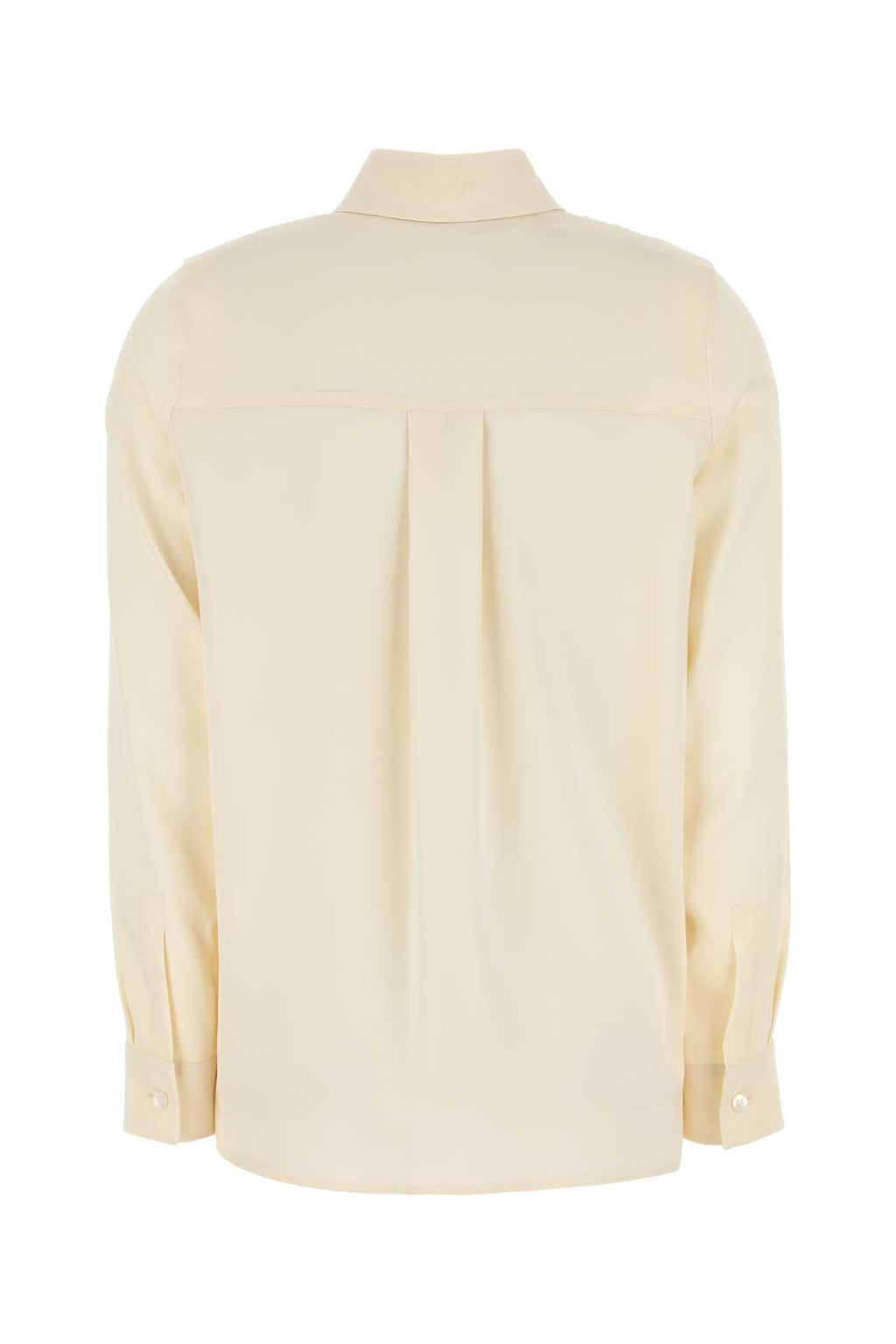Max Mara Women Cream Stretch Silk Avion Shirt