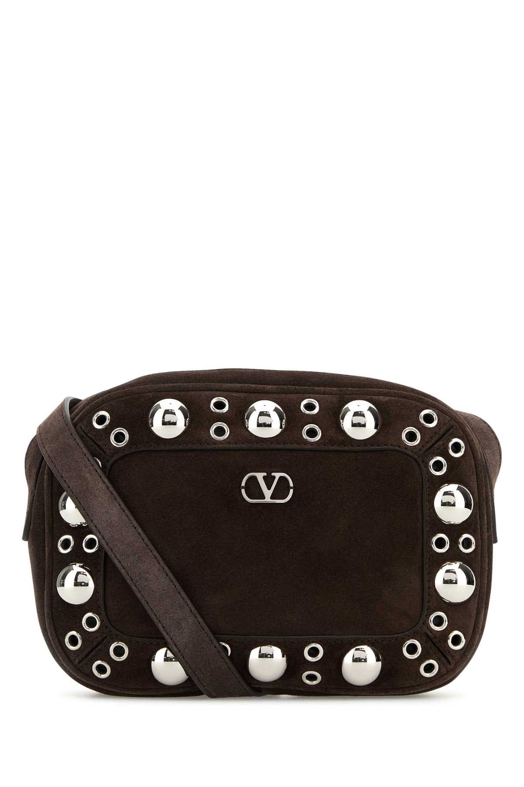 Valentino Garavani Men Brown Suede Nellcã´Te Crossbody Bag