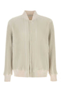 Homme Plisse' Issey Miyake Men Ivory Polyester Bomber Jacket