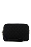 Gucci Men Black Gg Fabric Clutch