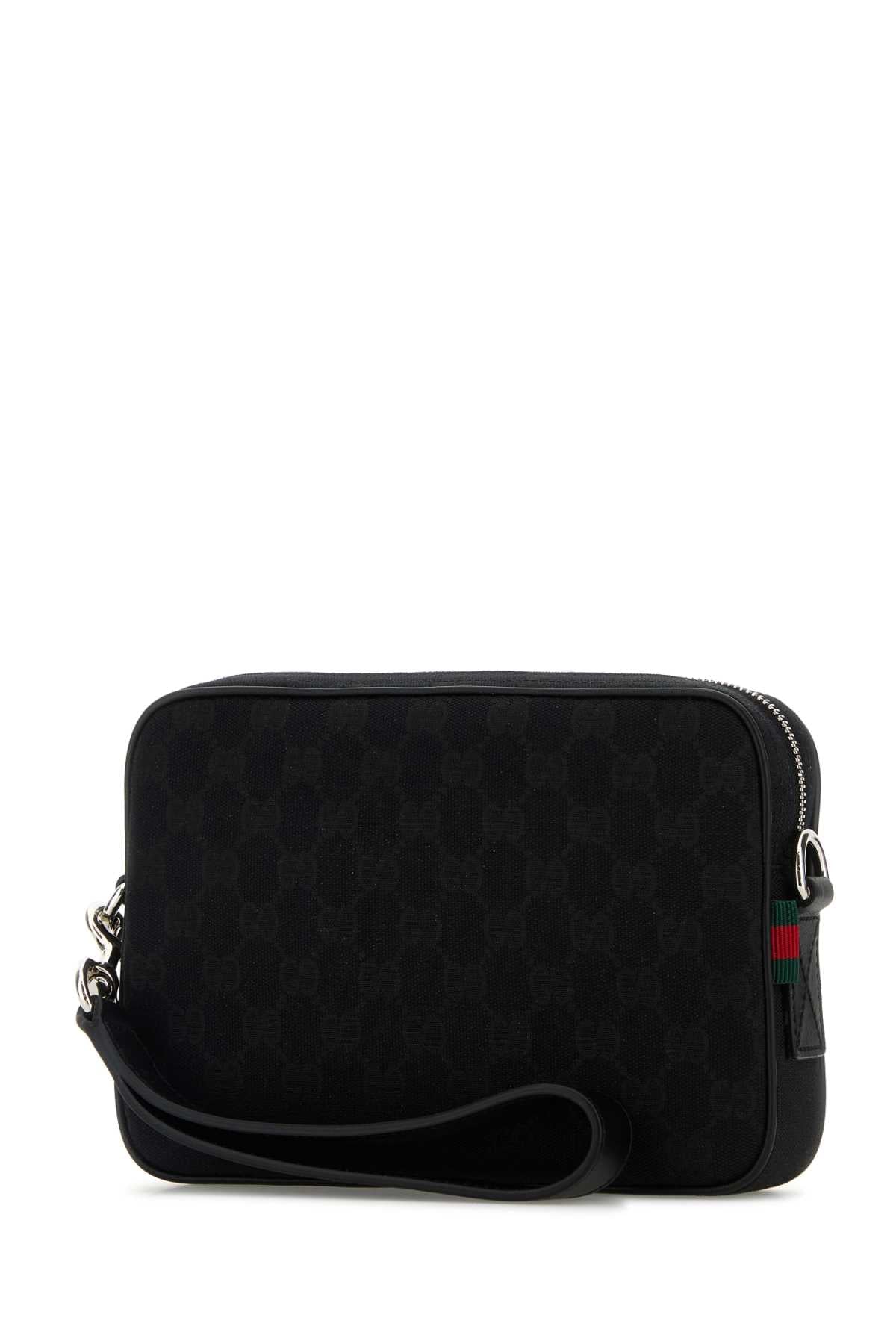 Gucci Men Black Gg Fabric Clutch