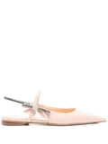 Mach & Mach Women Crystal Cube Slingback Flats 10Mm