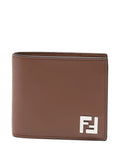 Fendi Men Leather And Ff Canvas Compact Bi-Fold Wallet
