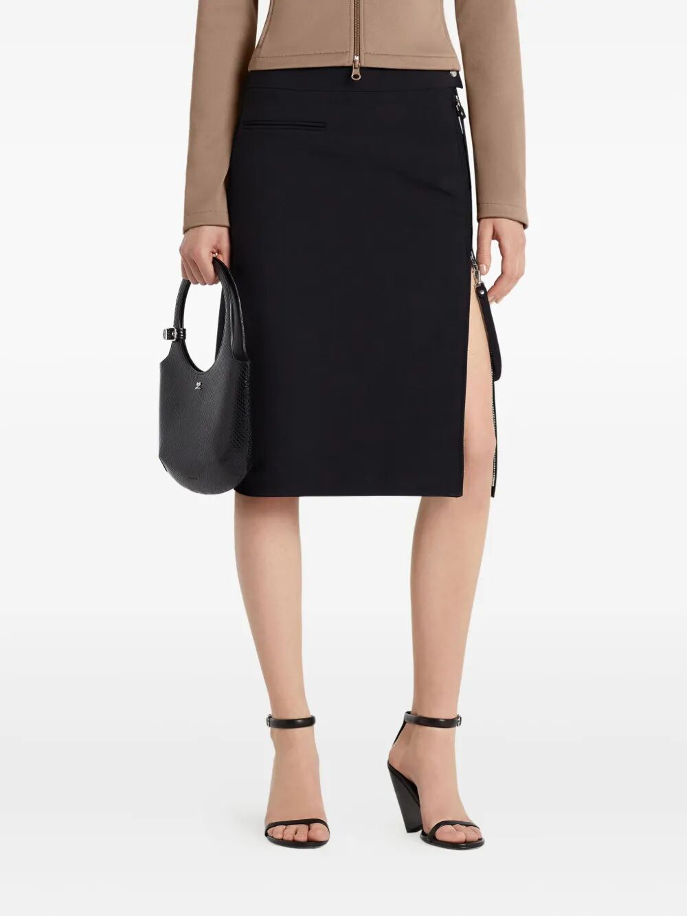 Courreges Women Zipped "Heritage" Crepe Skirt