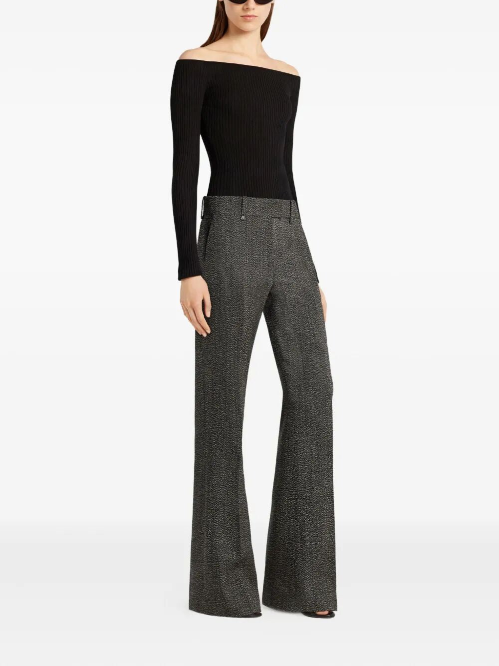 Courreges Women "Off Shoulder" Rib Knit Top