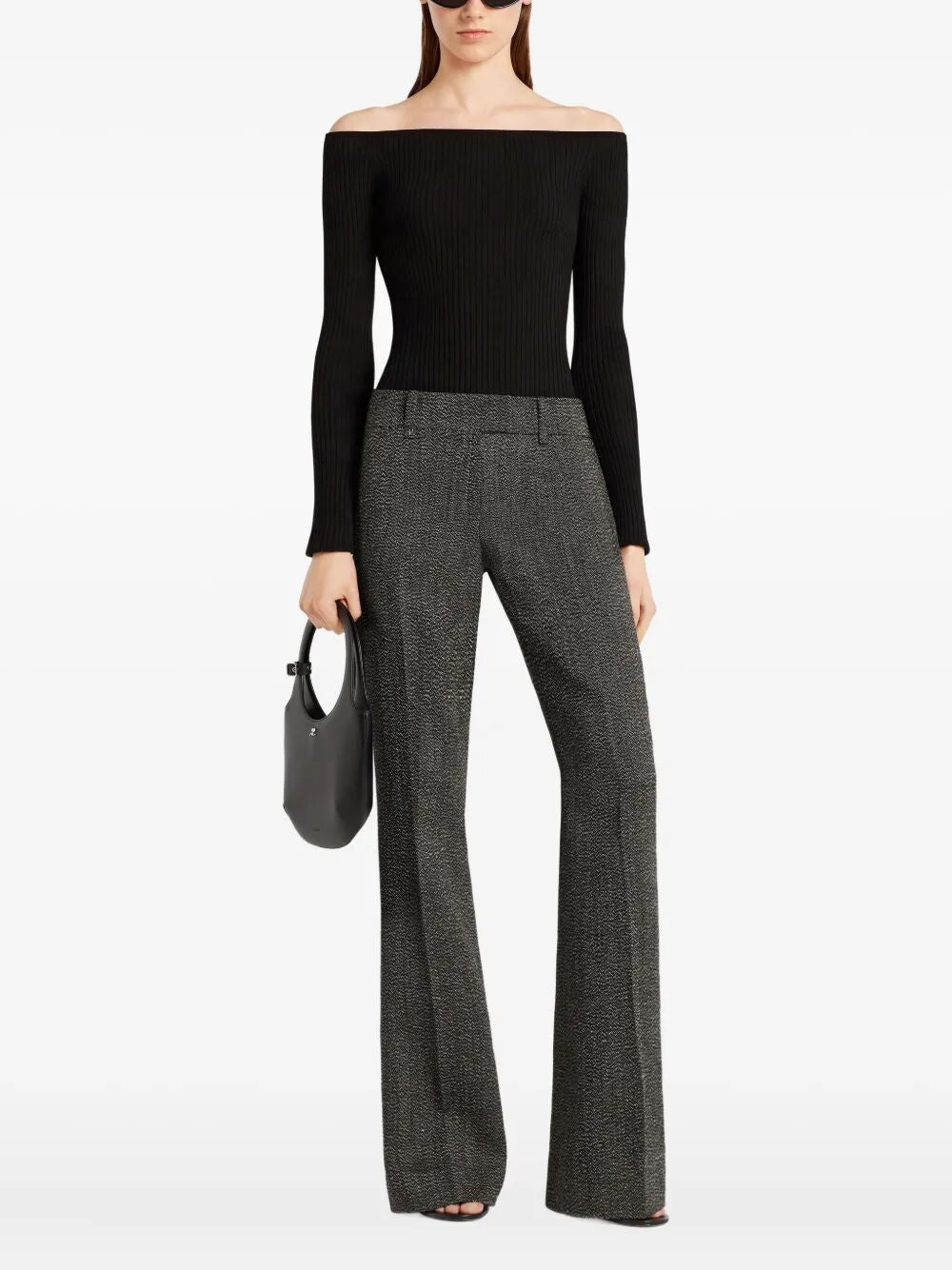 Courreges Women "Off Shoulder" Rib Knit Top